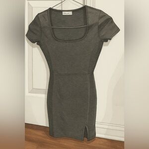 Gray Short Sleeve Dress